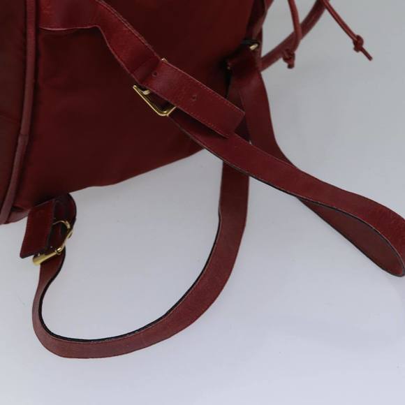 CELINE Backpack Nylon Red Gold Auth bs17197 - Picture 7 of 16